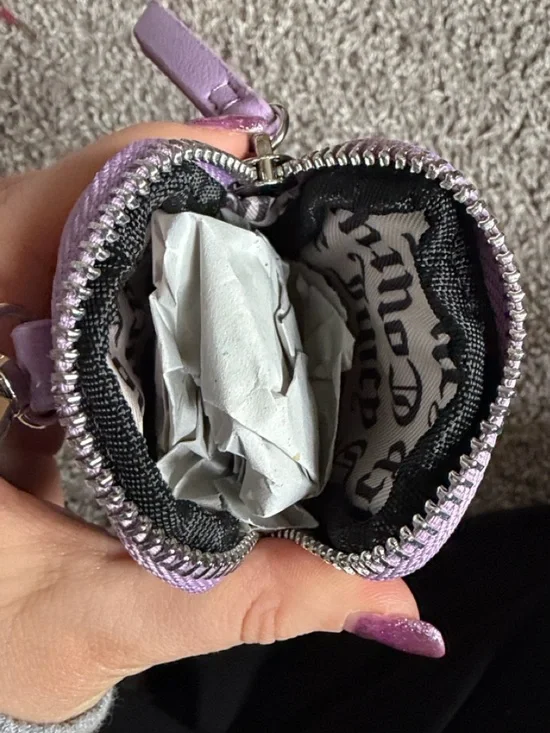 Juicy Couture Lavender Mini Pouch/Bag Charm/Keys/Airpods Holder - Picture 5 of 6